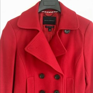 BANANA REPUBLIC Red Pea Coat